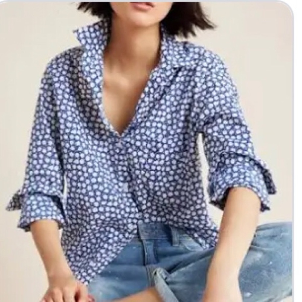 Grayson Frank & Eileen Hero Daisy Button-Down Shirt relaxed coastal preppy M